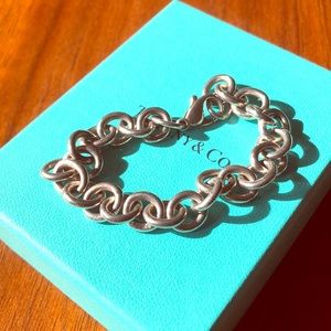 Tiffany silver bracelet with pouch, box and bag